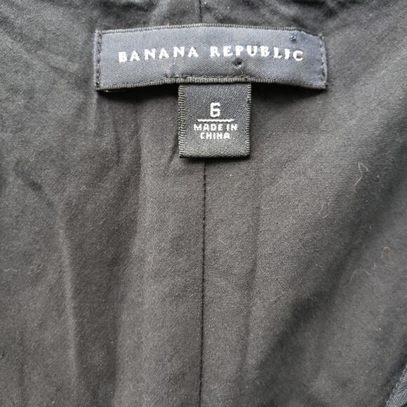 Banana Republic Pinstripe Embossed Linen Flare Dress Size 6 - Picture 6 of 6